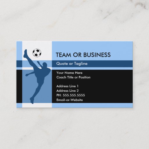 Customizable soccer elegance business card