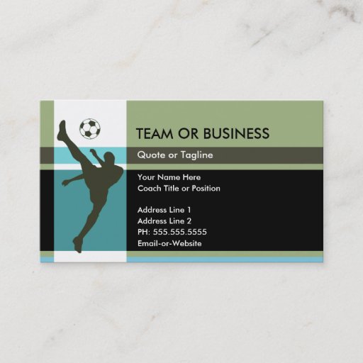 Customizable soccer elegance business cards
