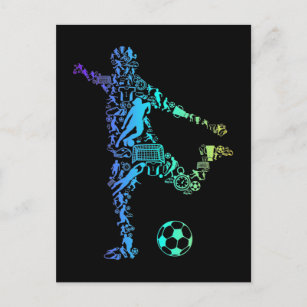 Soccer Elements Scorer Soccer Player Postcard