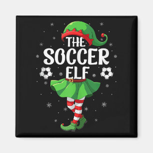 Soccer Elf Christmas Girls Women Elf Squad Xmas Fa Magnet