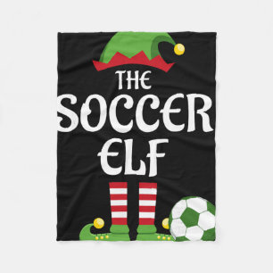 Soccer Elf Family Matching Group Christmas Sporty Fleece Blanket