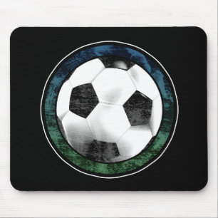 Soccer Emblem Blue Green Mousepad