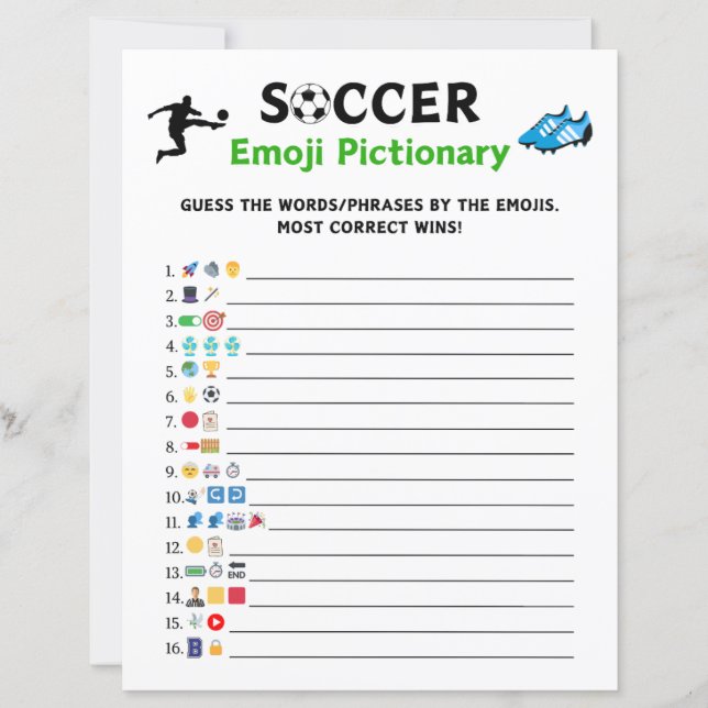 Soccer Emoji Pictionary Game (Front)
