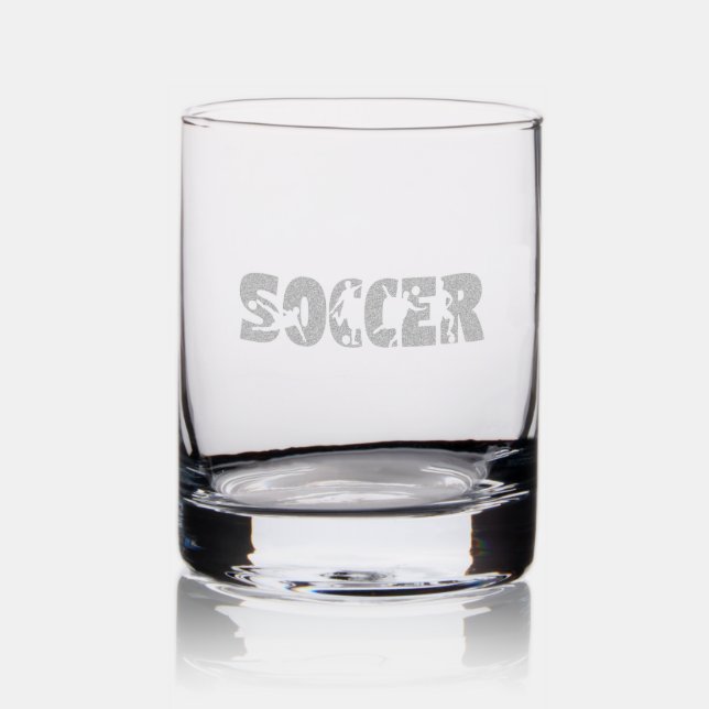 Soccer Etched Whiskey Glass (Glassware)