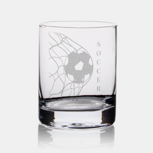 Soccer Etched Whiskey Glass (Glassware)