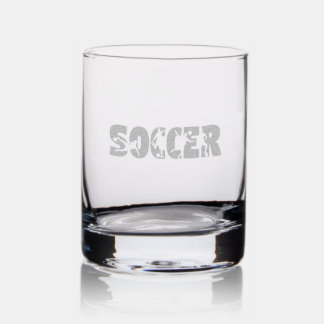 Soccer Etched Whiskey Glass