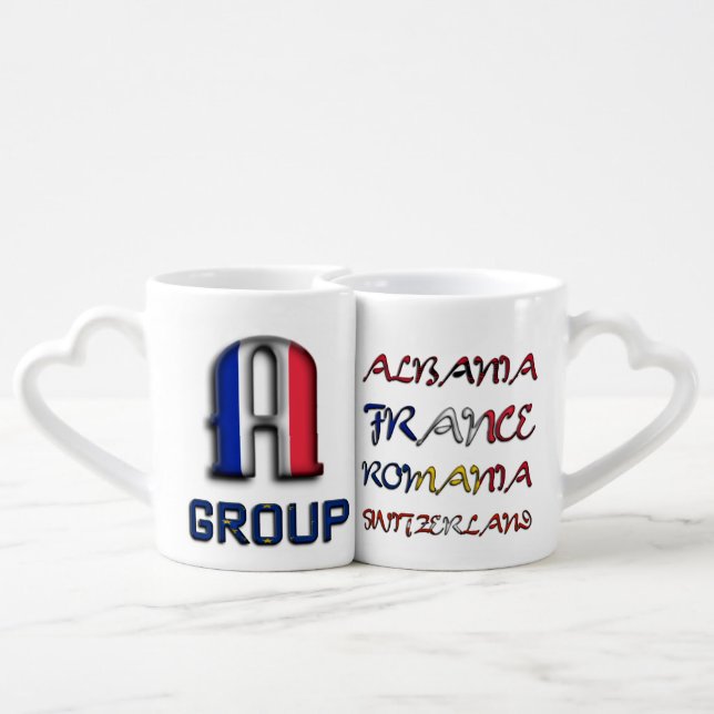 Soccer European Championship Euro 2016 Group A Coffee Mug Set (Back Nesting)