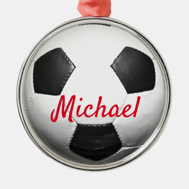 Soccer European South Latin American Football Metal Ornament (Front)