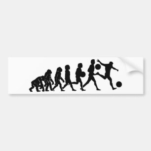 Soccer evolution bumper sticker