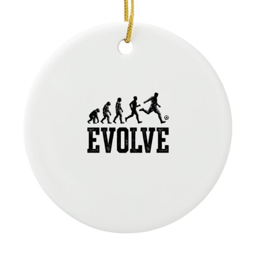 Soccer Evolution Vintage Vector Shirt Design_1 Ceramic Ornament