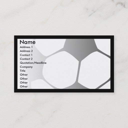 Customizable soccer fade business cards