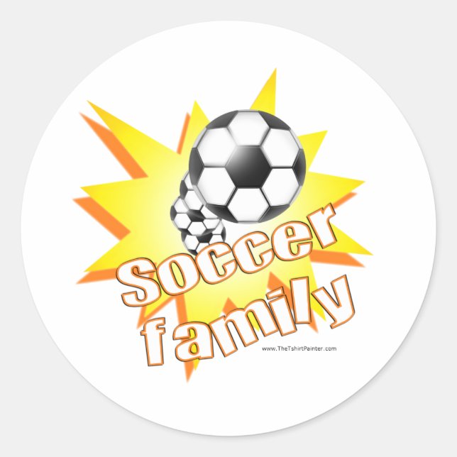 Soccer Family Classic Round Sticker (Front)