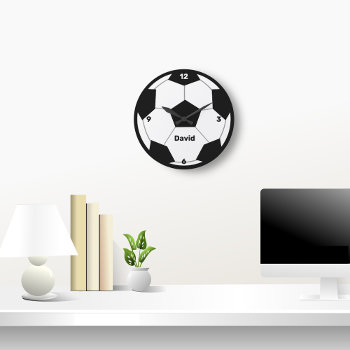 Soccer Fan Acrylic Wall Clock by studioart at Zazzle