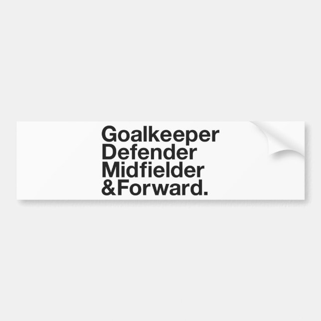 Soccer Fan Bumper Sticker (Front)