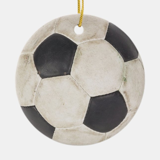 Soccer Fan Gift Idea Soccer Players Gift Christmas Ceramic Ornament (Front)