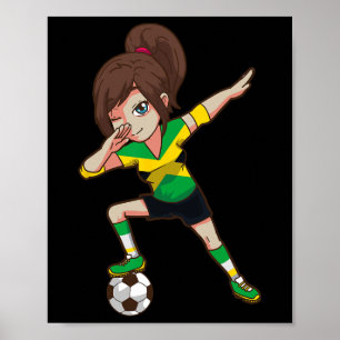Soccer Fan Jamaica Jamaican Flag Girl  Poster