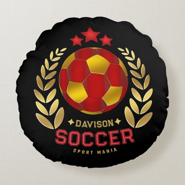 Soccer Fan Logo Round Pillow (Front)