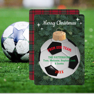 Soccer Fan Personalized Ornament Christmas Card