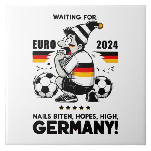 Soccer Fanatics Anticipation Ceramic Tile