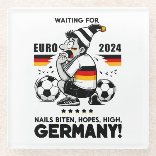 Soccer Fanatics Anticipation Glass Coaster