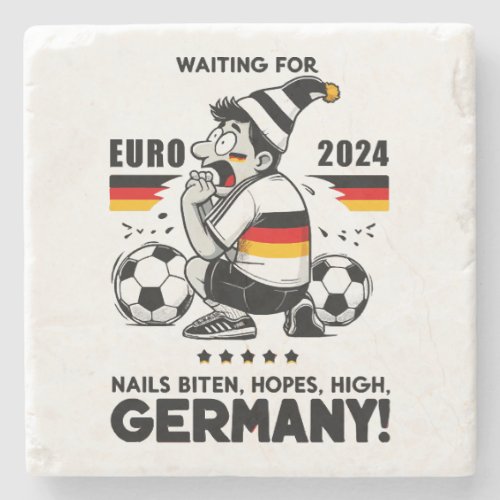 Soccer Fanatics Anticipation Stone Coaster