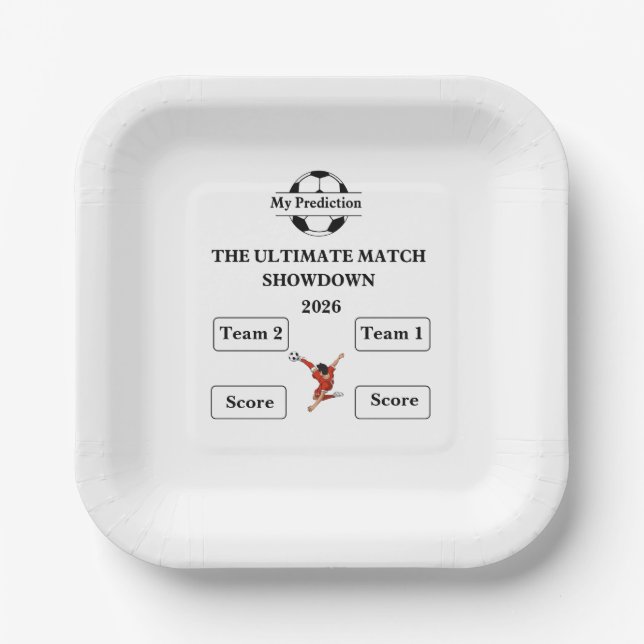 Soccer Fans Prediction Game 7 Paper Plate 2026 (Front)