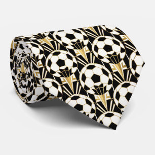 Soccer Faux Silk Sports Player Gentleman's Neck Tie