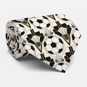 Soccer Faux Silk Sports Player Gentleman's Neck Tie