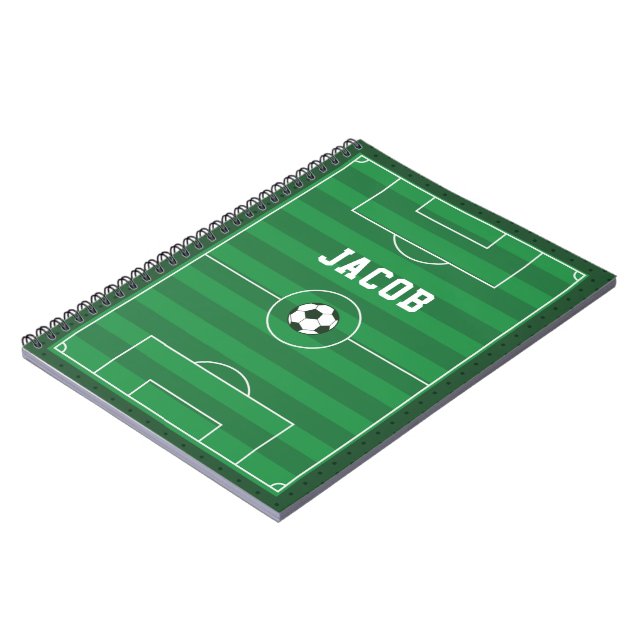 Soccer Field And Ball Personalized Notebook (Left Side)