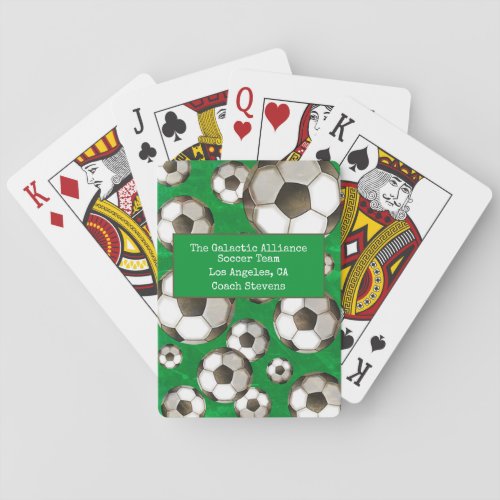 Soccer Field and Balls  Soccer Team and Coach  Poker Cards