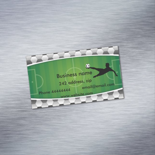 Soccer field business card magnet (In Situ)