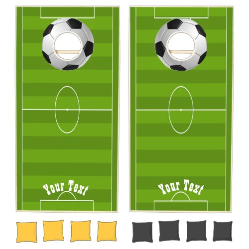 Soccer Field Design Cornhole Set