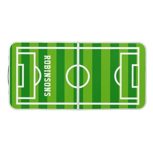 Soccer field  family name beer pong table
