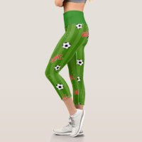 Pickleball Player Custom High Waisted Royal Blue Capri Leggings