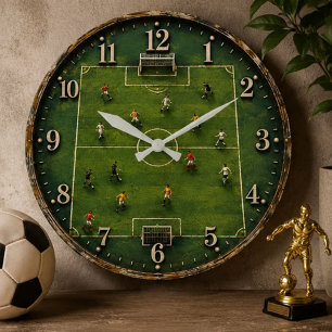 Soccer Field Football Lover Stadium Sports Room Large Clock