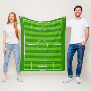 Soccer Field / Football Pitch Soccer Player Sports Fleece Blanket
