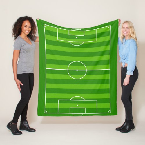 Soccer Field  Football Pitch Soccer Player Sports Fleece Blanket