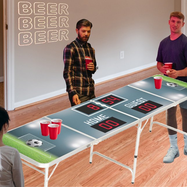 Soccer Field Football Sport Guest vs Home Game Beer Pong Table (soccer game / football field sports beer pong table)
