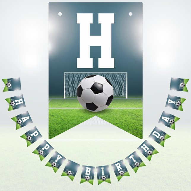 Soccer Field Football Sports Happy Birthday Bunting Flags (Creator Uploaded)
