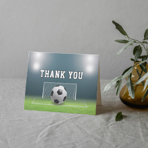 Soccer Field Football Sports Letterpress Thank You Card