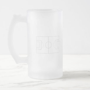 soccer field frosted glass beer mug