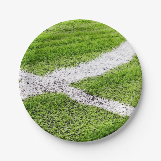 Soccer field lines paper plates (Front)