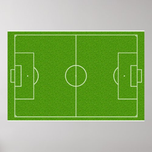 Soccer Field Pattern on Grass Poster