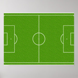 Soccer Field Pattern on Grass Poster