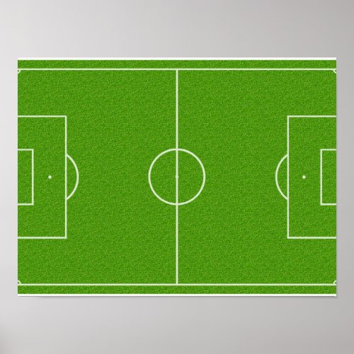 Soccer Field Pattern on Grass Poster