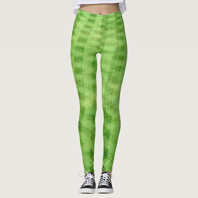  "Soccer Field Pattern Sports Décor" Leggings (Front)