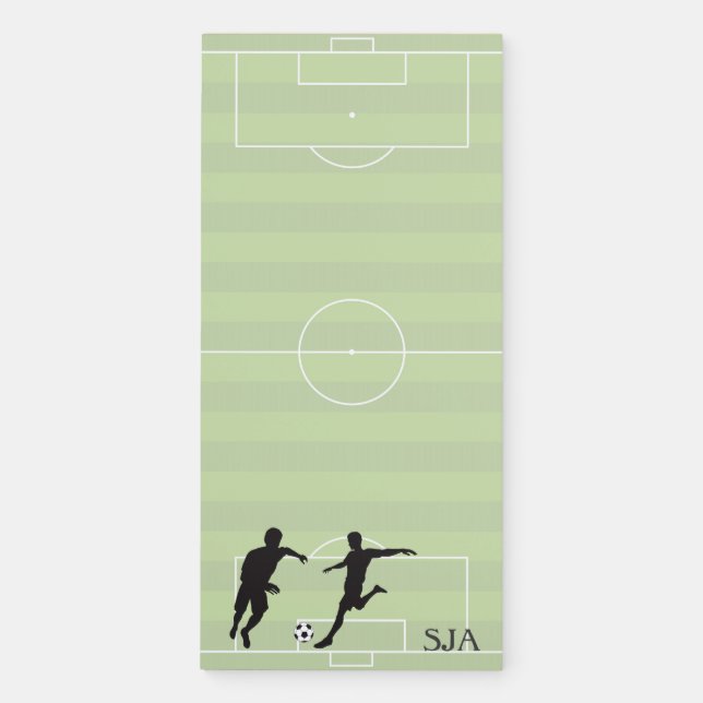Soccer Field Players Magnetic Fridge Notepad (Front)
