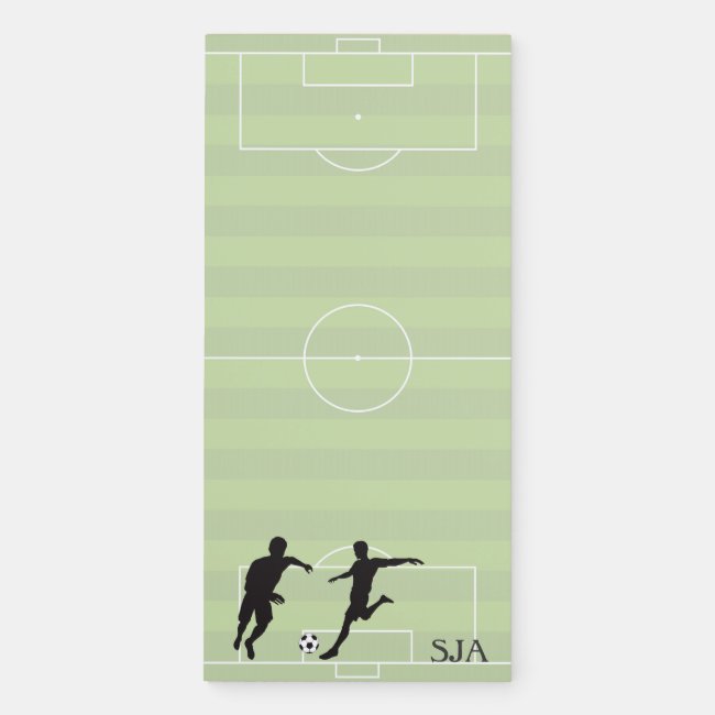Soccer Field Players Magnetic Fridge Notepad