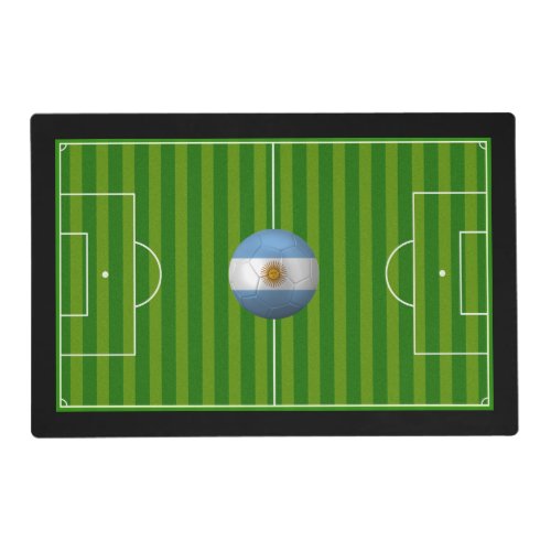 Soccer Field with Argentina flag ball Placemat
