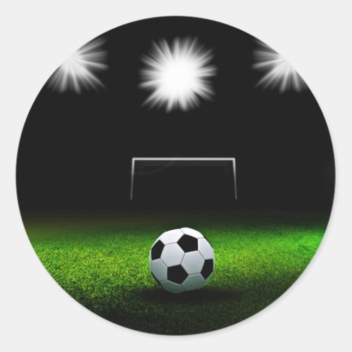 Soccer field with Ball Classic Round Sticker